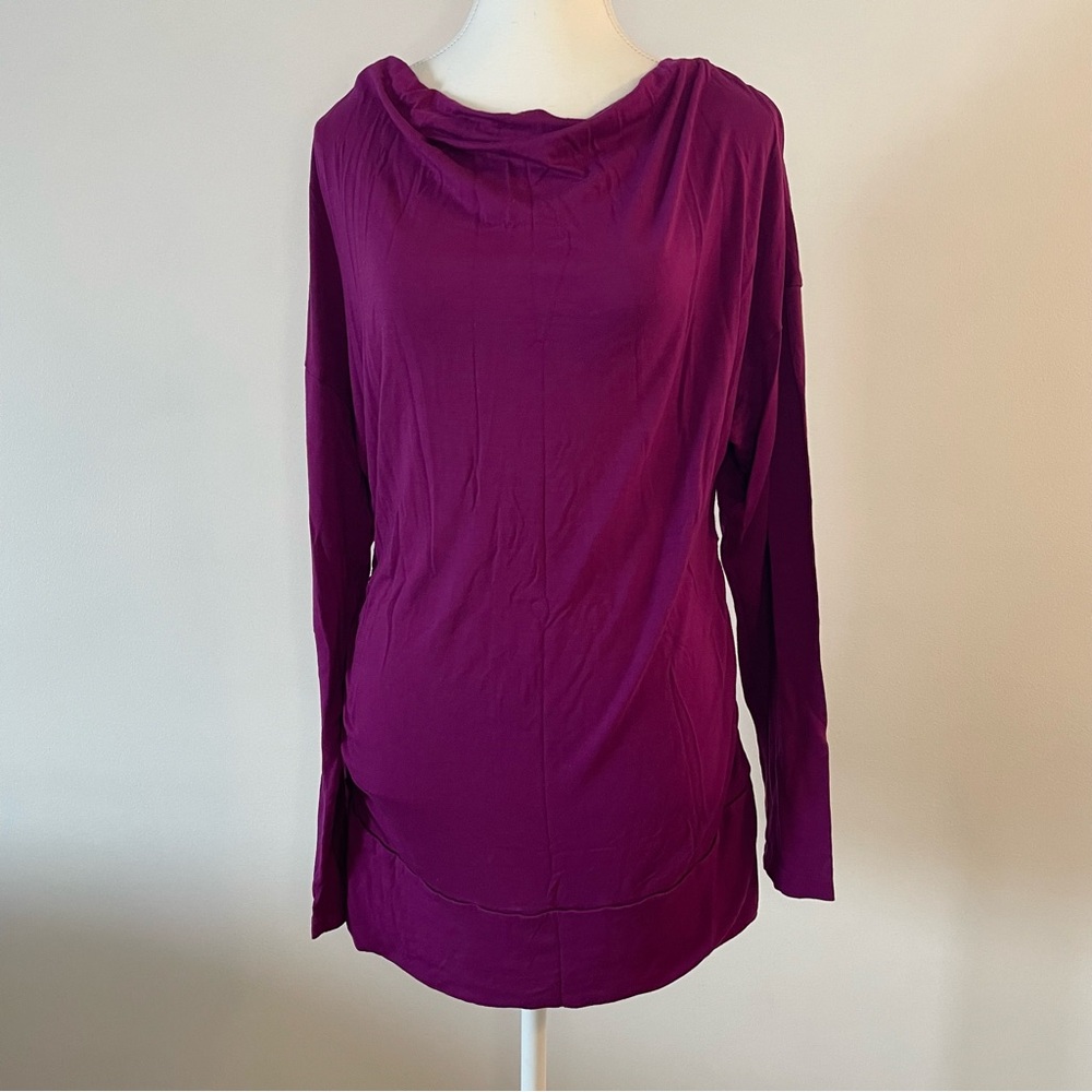 Maternity Top Shirt Long Sleeve Fuchsia Pink Liz Lange Women’s Medium 2/$12